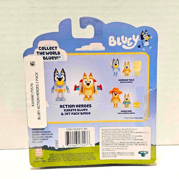 Bluey Action Heroes - New - 2 Figure Pack - Picture 5 of 15